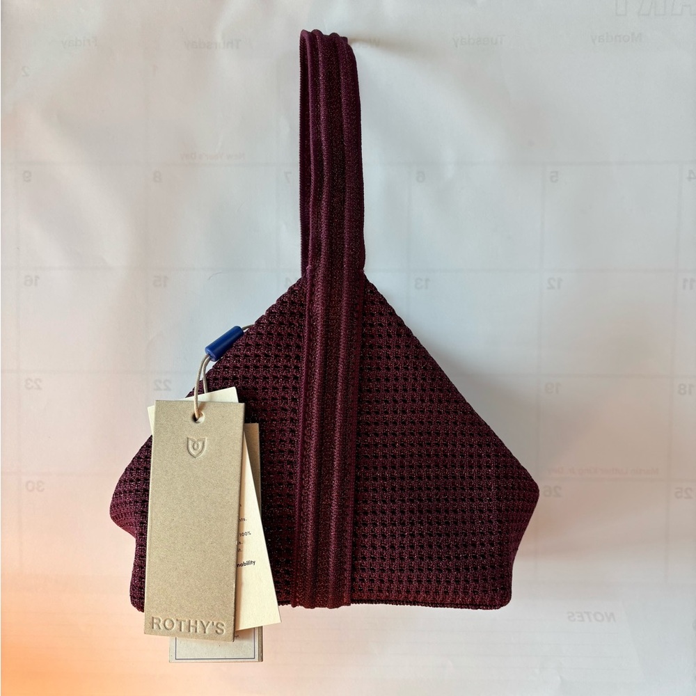 NWT Rothy's The Party Pouch in Garnet Sparkle